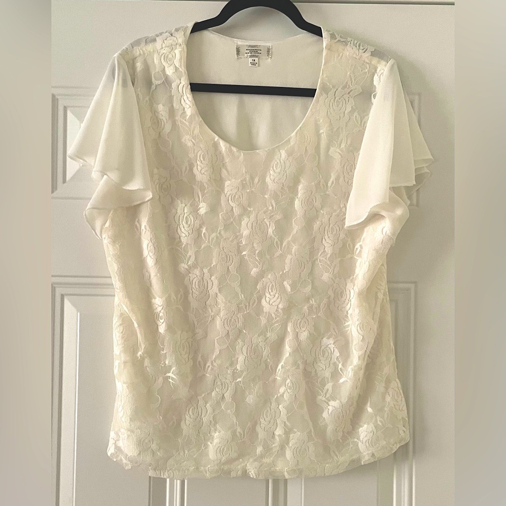 Lovely Cream Lace Women's Top